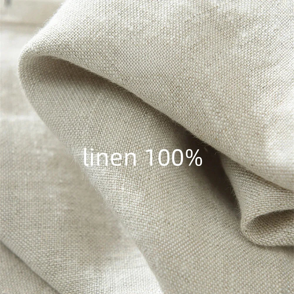 Summer men's white linen pants loose straight pants Spring solid Trousers for men breathable beach man Casual pants